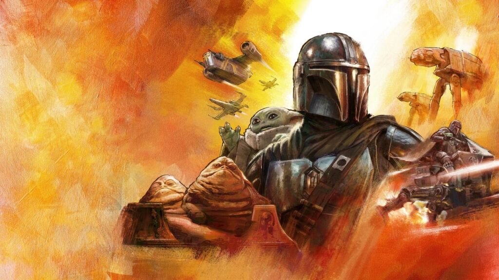 Scéna z filmu Star Wars: Mandalorian a Grogu