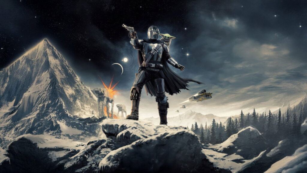Záber z filmu Star Wars: Mandalorian a Grogu